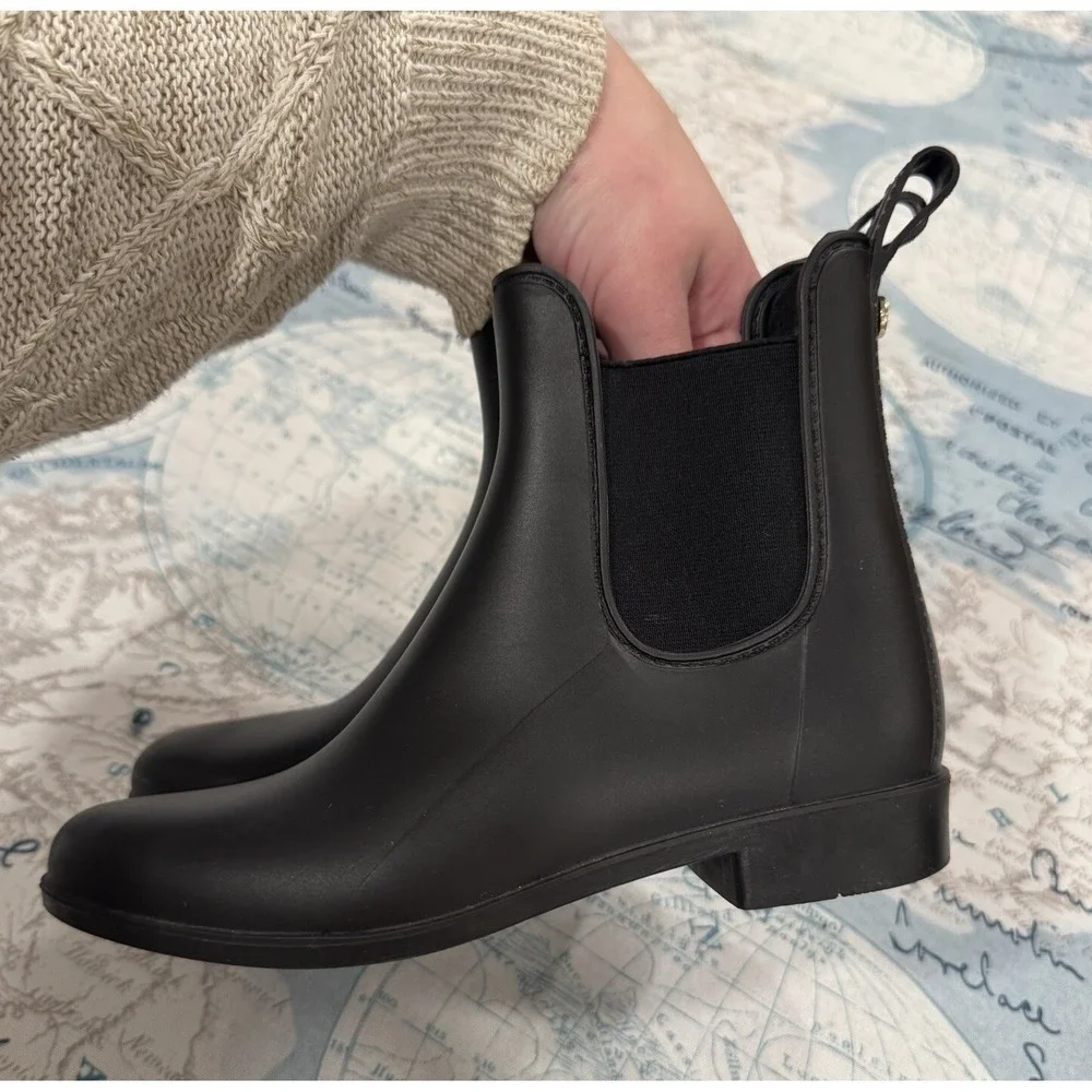 Sam Edelman Tinsley Womens Black Matte Chelsea Rain Boots Size‎ 9M Waterproof
